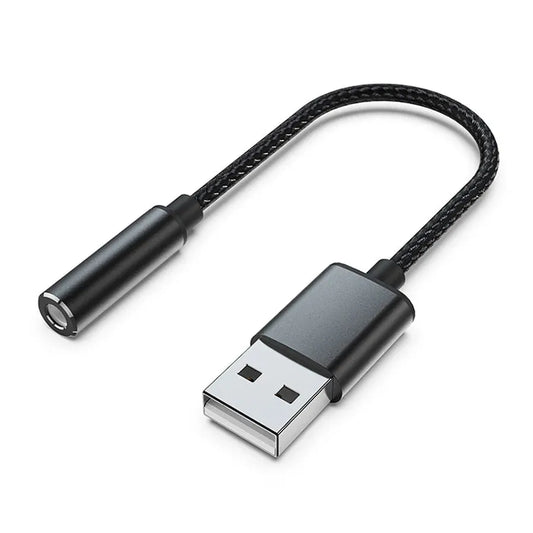 KTX-702483 USB to 3.5mm Audio Jack Adapter for Headsets and PCs, Compatible with Linux and PS4