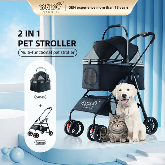 JMT-306314 Foldable Travel Pet Stroller for Dogs and Cats - Lightweight and Compact Design