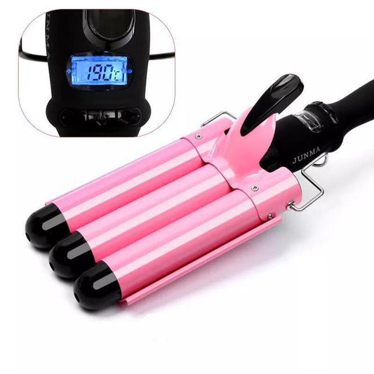 KTX-453587 Three-Tube Electric Curling Iron with Adjustable Temperature Control for Dry Hair