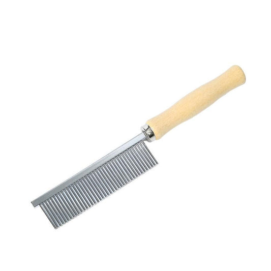 JMT-364618 Large Wooden Handle Comb for Cats and Dogs - 40 Teeth Open-Knot Grooming Tool