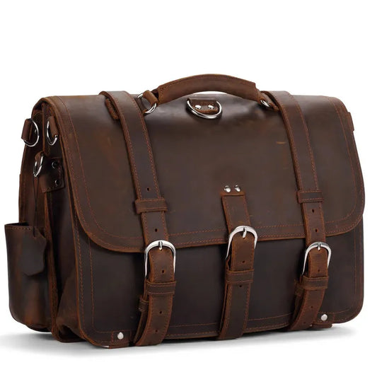 JMT-369994 Vintage Leather Laptop Bag for Men – Stylish Business Briefcase Suitable for Work and Travel