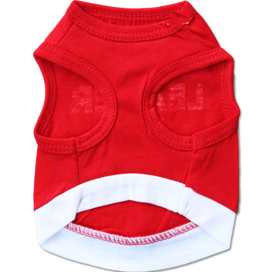 JMT-373834 Cotton Pet Vest with Bold Red Printed Letters for Dogs ¨C Available in Multiple Sizes