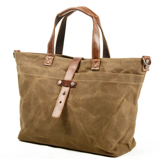 KTX-348947 Ladies Waxed Canvas Tote Shoulder Bag
