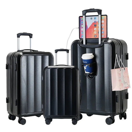 KTX-720083 Luxury Travel Suitcase Set, Unisex Size 28, ABS & PC Material, Spinner Caster Design