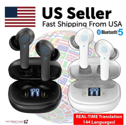 KTX-149459 Translator Earbuds with Dual Microphones for Real-Time AI Translation in 144 Languages