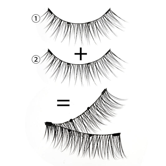 KTX-863507 Reusable Waterproof Thick Glue-free Eyelash - Artificial Fiber, 0.6mm-1.1mm Size, 1 Pair