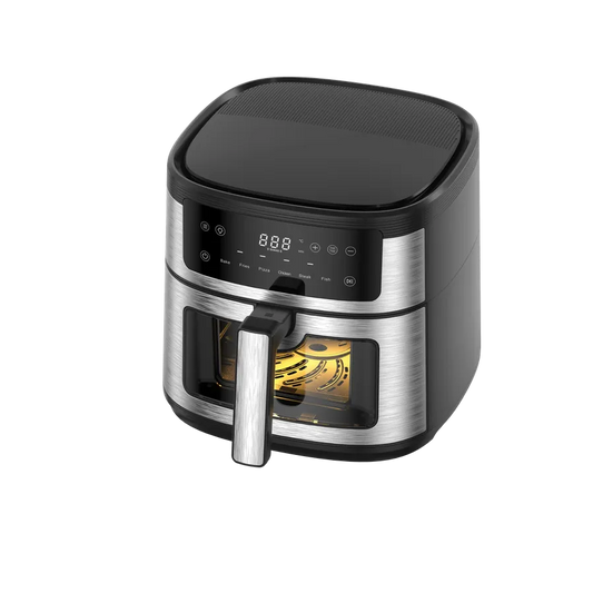 KTX-958547 Stainless Steel 6L Electric Air Fryer with Digital Display and Viewing Window for Versatile Cooking