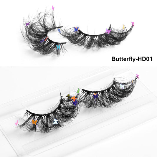 KTX-765203 Multi-Layered Artificial Mink Hair Butterfly False Eyelashes with Natural Curl