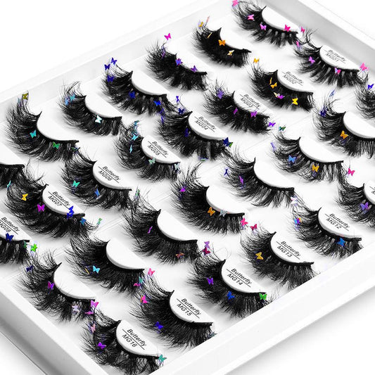 KTX-765203 Multi-Layered Artificial Mink Hair Butterfly False Eyelashes with Natural Curl