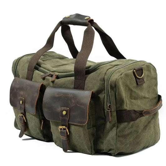 KTX-139987 Unisex Canvas Duffel Bag for Travel and Leisure with Zipper Closure and Open Compartment - Ideal for Sports and Gym Use