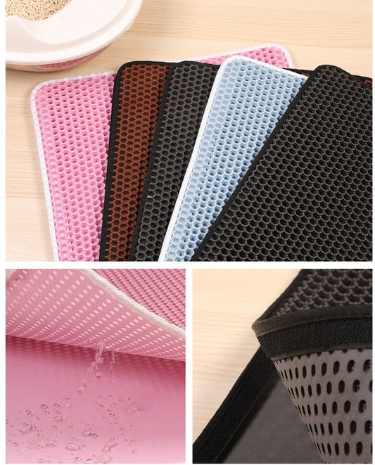 JMT-568970 Double Cat Litter Mat, EVA Material, Easy Clean and Quick Drying, Various Sizes and Colors Available