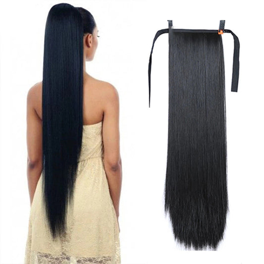 KTX-534867 Long Straight Hair Ponytail - Versatile Hairpiece for All Skin Tones and Face Shapes