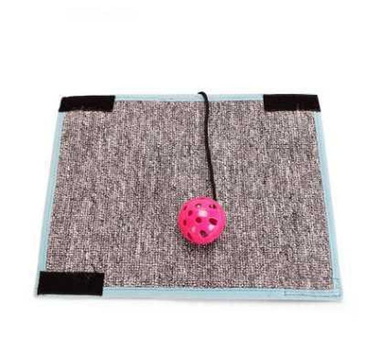 JMT-600138 Sisal and Loop Carpet Cat Scratching Post with Velcro Foot Pads for Furniture Protection