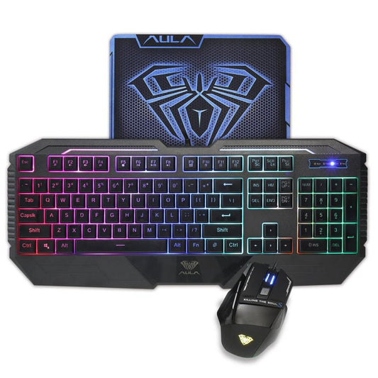 KTX-896211 Backlit Keyboard and Mouse Set with Multimedia Shortcuts and Adjustable DPI Modes