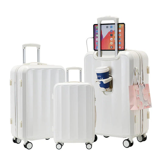 KTX-621779 Compact Travel Trolley Case with Leather Finish – Lightweight Cabin Luggage Solution