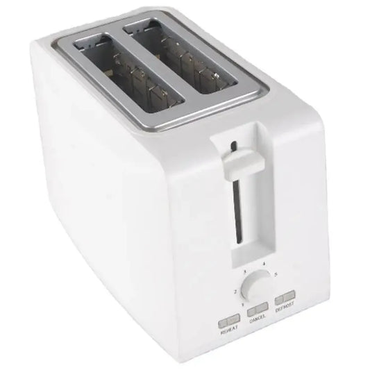 KTX-108051 Compact 750W White 2-Slice Plastic Bread Toaster for Efficient Toasting