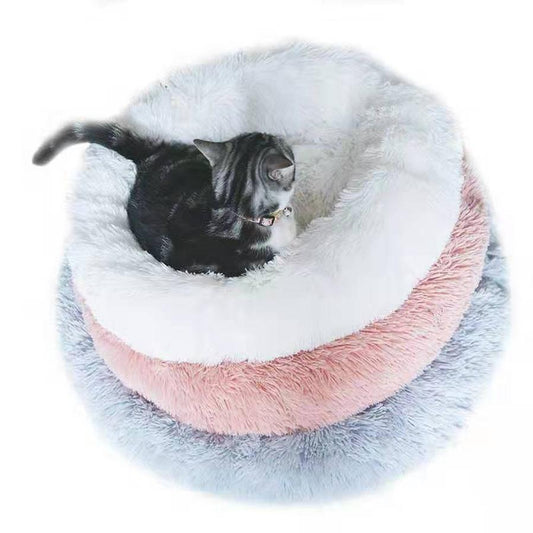 JMT-695434 Plush Round Pet Kennel - Soft Animal Nest for Dogs and Cats (Various Sizes Available)