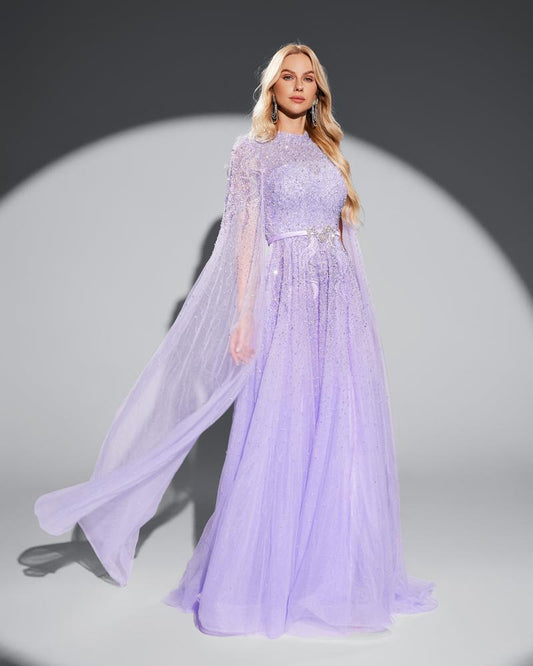 KTX-986835 Elegant Purple Dress for Ladies - Style EZ25004