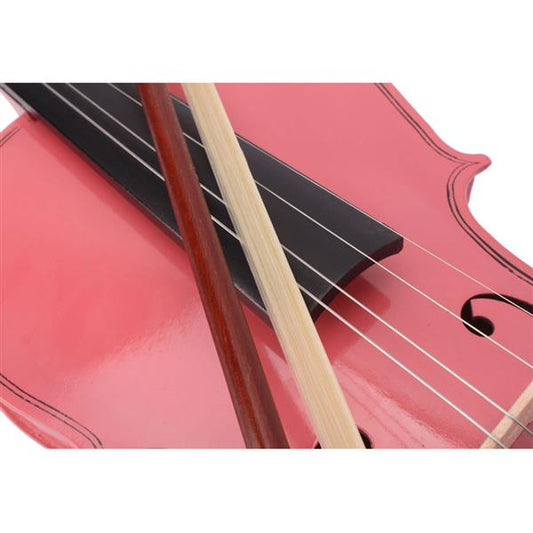 KTX-762771 Pink Violin with Box Bow and Rosin Set