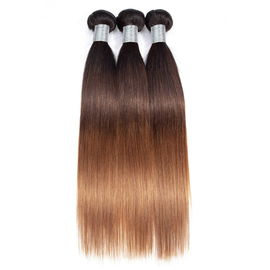 KTX-469331 Medium Long Real Hair Weave for All Skin Tones and Face Shapes, Heat Dyeable