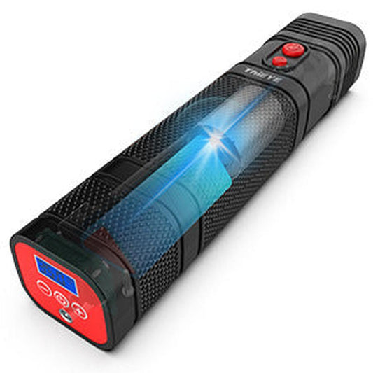 KTX-592595 Portable Mini Car Air Pump with Light - 12V, 0.62kg, Metal Construction, 1m Power Cord