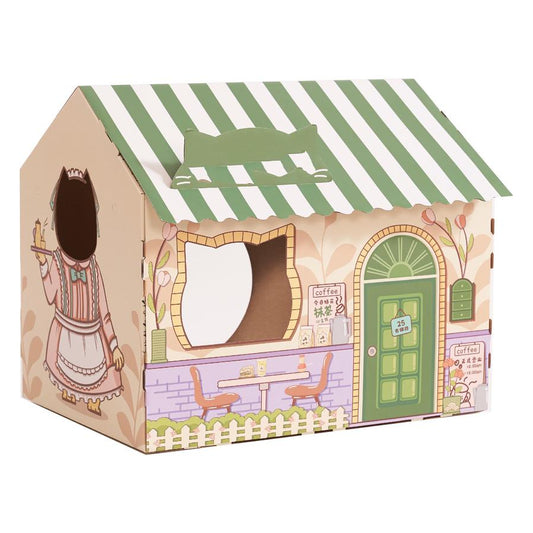 JMT-760970 Cat House Nest Scratcher - Ice-Style Modeling House with Spacious Design for Cats