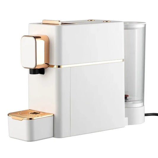KTX-096531 Automatic 1400W Espresso Coffee Maker - Professional Capsule Machine in White for Home Use
