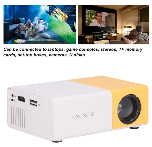 KTX-146515 Compact Mini Projector YG-300 for Home Entertainment and Travel with LED Light Source and Multiple Inputs