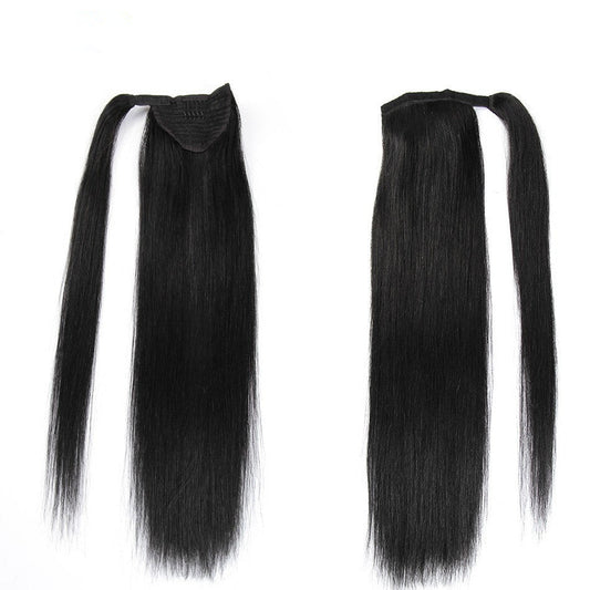 KTX-371027 Real Hair Velcro Ponytail Extension - Seamless Long Tress Wig Available in Various Lengths and Colors