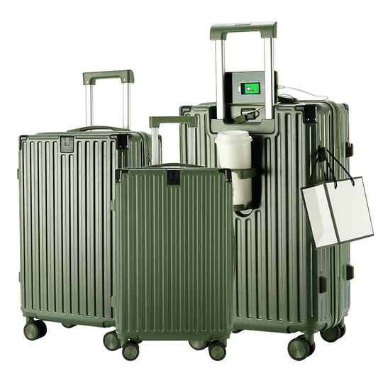 KTX-835347 Durable 4-Wheel Soft Shell Travel Luggage Set with Carry-On Suitcase