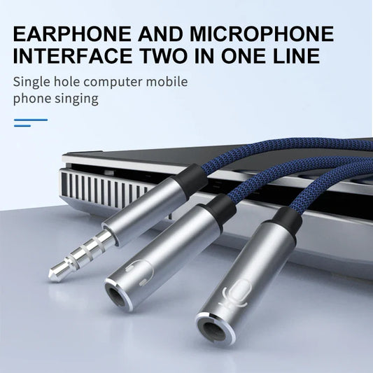 KTX-374803 3.5MM Male to Dual Female Mic Audio Y Splitter Cable for Headset and PC Connection