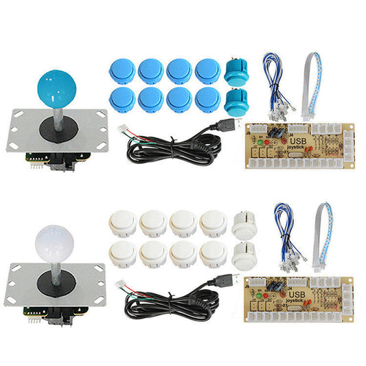 KTX-169555 USB Arcade Joystick DIY Kit with Sanhe Micro Rocker, Chip Board, and Card Buttons