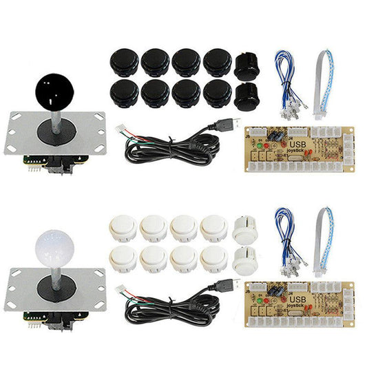 KTX-169555 USB Arcade Joystick DIY Kit with Sanhe Micro Rocker, Chip Board, and Card Buttons