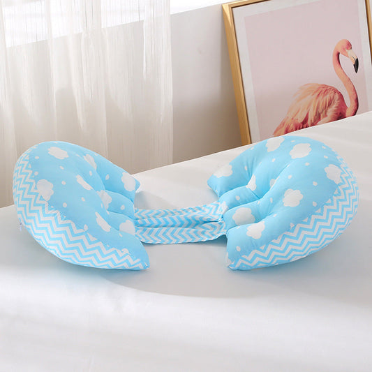 KTX-001235 Butterfly-Shaped Double Semicircular Maternity Waist Pillow with Pure Cotton Cover and 7D Hollow Fiber Filling