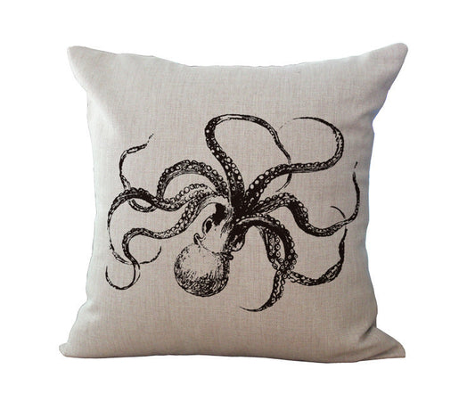 KTX-003091 Mr. Octopus Cartoon Cotton Pillow with Soft PP Filling