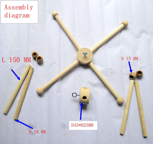 KTX-005907 Vintage Style Wooden Wind Chime for Outdoor Garden Decor