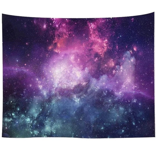 KTX-008403 Blue Cosmos Print Tapestry - 100% Polyester Decorative Wall Hanging