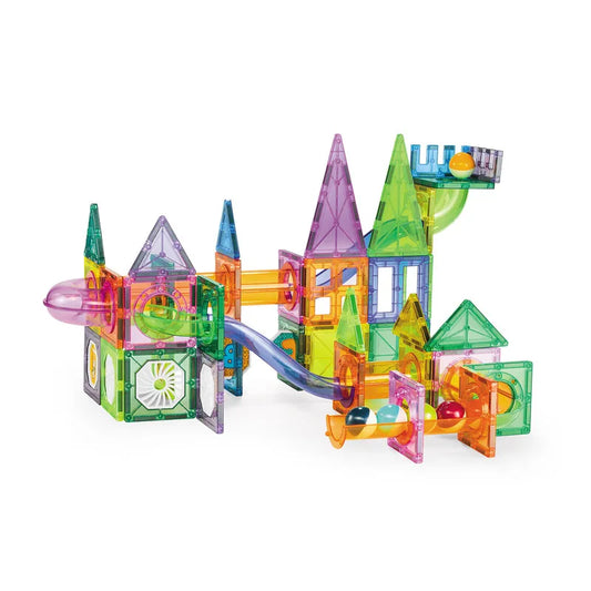 Educational 95-Piece Magnetic Tiles Marble Run Building Set for Kids - STEM Learning Toy