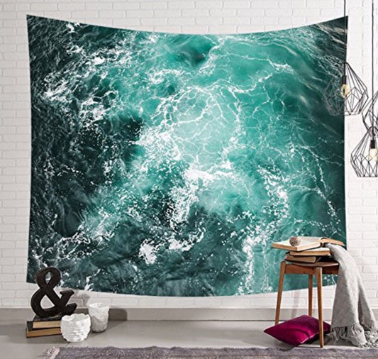 KTX-044627 Sky and Sea Tapestry - European Polyester Wall Hanging Decor