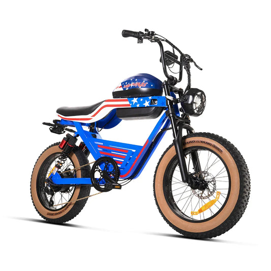 KTX-056211 Fastest Electric Streetbike with Dual Batteries - HappyRun Tank G100 Blue, 2000W Motor, 38MPH Top Speed