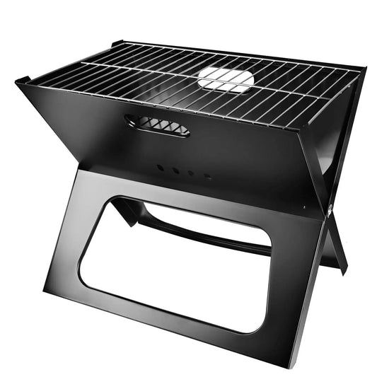 KTX-057939 Compact X-Type Foldable Portable Barbecue Grill - High Heat Resistant Charcoal Grill for Outdoor Use