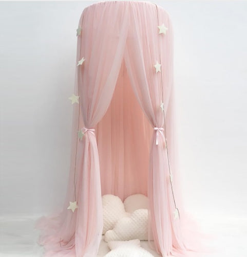 KTX-060691 Children's Mosquito Net Bed Canopy - Cozy Army Mesh Tent with Star Ornaments, Easy Installation in Multiple Colors