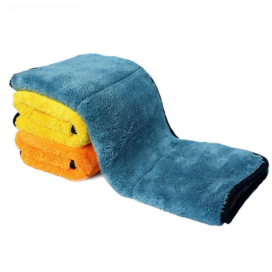 KTX-063763 Coral Fleece Car Wipe in Blue, Orange, Yellow - 45x38CM