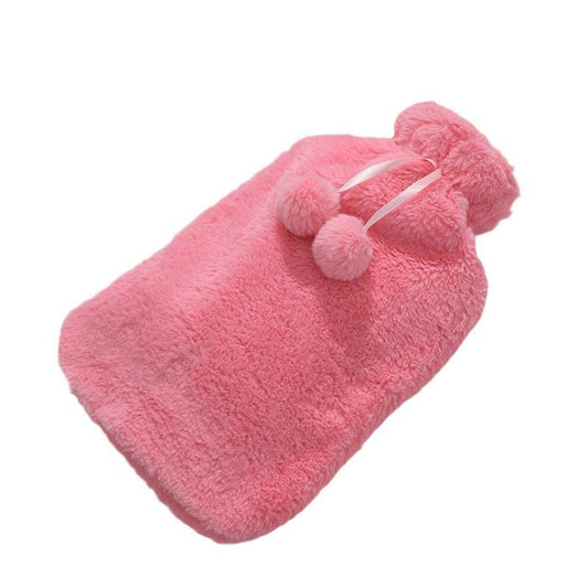 KTX-075219 Cute Animal Plush Hot Water Bag with Soft Cloth Cover - Dual-Use Heating and Cooling Pad