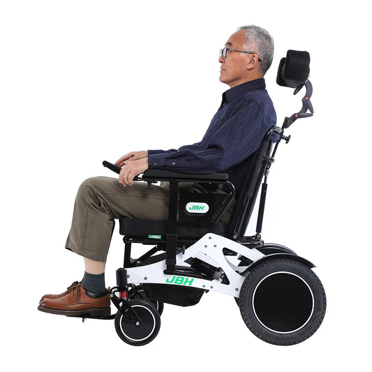KTX-171411 Electric High Backrest Wheelchair for Seniors with Removable Battery and Dual Motors - 6 km/h Speed, Aluminum Alloy Frame, Maximum Load 140 kg