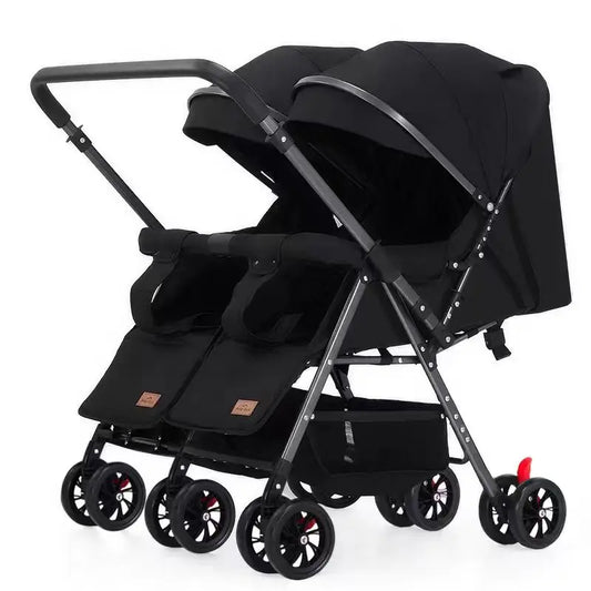 KTX-175187 Twin Baby Stroller with Be-Directional Seats - Foldable Push Chair for Newborns