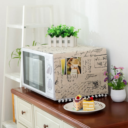 KTX-210835 Microwave Oven Dust Cover - Modern Cotton and Linen Fabric, Rectangular Design, 30*90 cm