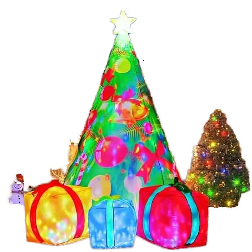 KTX-213971 7ft Inflatable Christmas Tree with LED Lights for Indoor and Outdoor Holiday Decorations