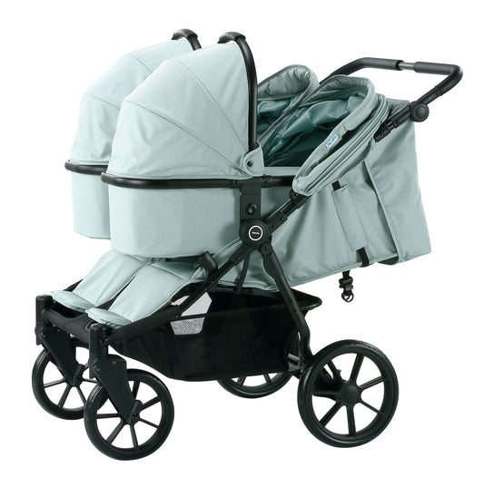 KTX-273491 Twin Baby Stroller with Large Basket for Infants and Toddlers