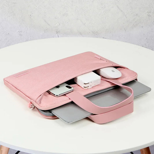 KTX-351891 Ultrathin Portable Waterproof Pink Laptop Messenger Bag for 15 Inch Laptops
